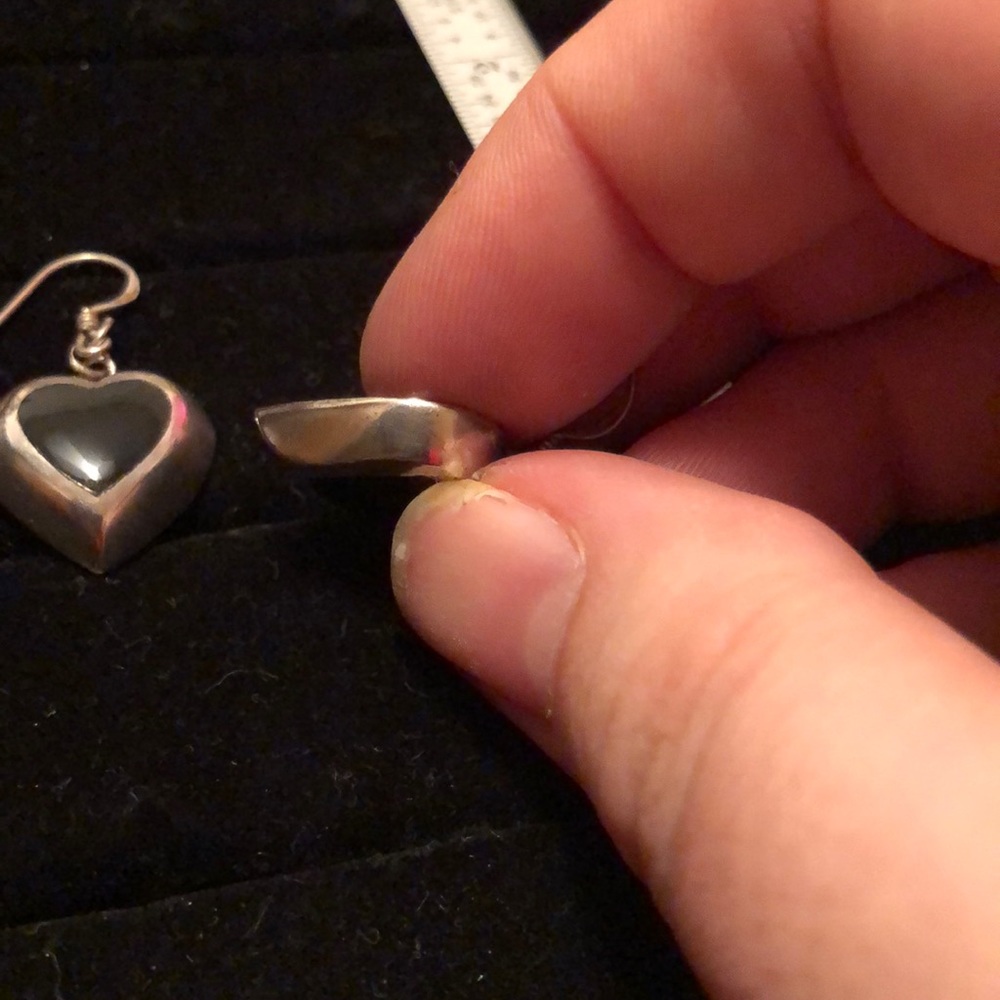 Sterling Silver Heart/Enamel Earrings - Picture 5 of 7